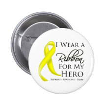 Endometriosis I Wear a Ribbon For My Hero Button