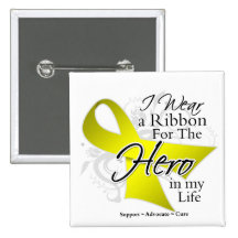 Endometriosis Ribbon Hero in My Life Buttons
