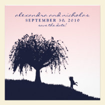 Engaged Embrace Save the Date Announcement: pink invitations