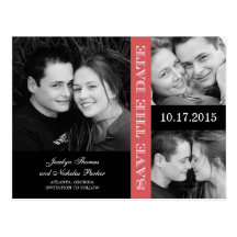Engagement Collage Save The Date Announcement Postcards