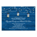 Engagement Party Rustic Wood Mason Jar and Lights invitations