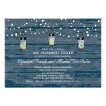 Engagement Party Rustic Wood Mason Jar and Lights invitations