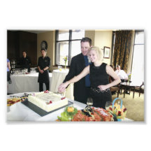 ENGAGEMENT PARTY: SHANE AND STEFFIE CUTTING CAKE! PHOTOGRAPHIC PRINT