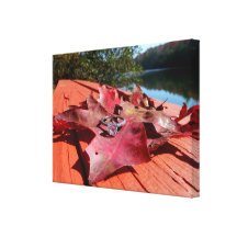 Engagement Ring on an Autumn Leaf on Canvas Stretched Canvas Prints