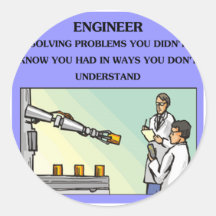 engineer engineering joke round sticker