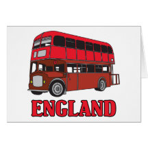England Bus Greeting Card