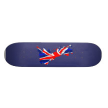 England Flag Map Skateboard