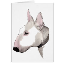 english bull terrier card portrait