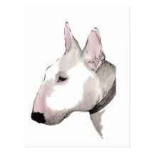 english bull terrier postcard