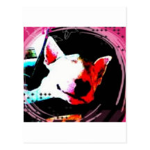 english bull terrier postcard