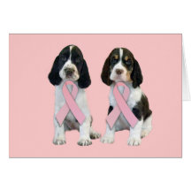English Springer Spaniel Breast Cancer Card