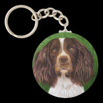 English Springer Spaniel Dog Art - Major keychains