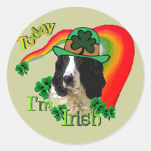 English Springer Spaniel St Patricks Day Round Sticker