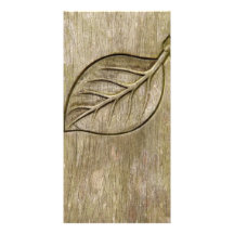 Engraved leaf customized photo card