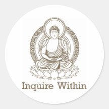 Enquire Within Buddha Sticker