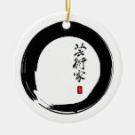 Enso Circle with Calligraphy for Artist Christmas Ornaments