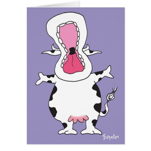 ENTHUSIASTIC COW Thank You Greeting Card