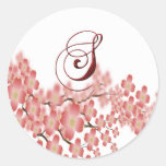 Envelope Seal Flowering Dogwood S Monogram Wedding Round Stickers