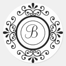 Envelope Seals Monogram B For Wedding Invitaitons Sticker