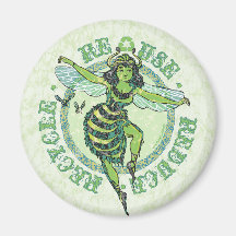 Enviro Green Bee Earth Day Gear Fridge Magnets