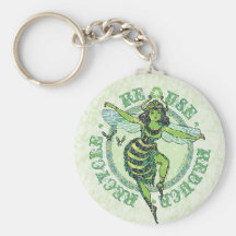 Enviro Green Bee Earth Day Gear Key Chain