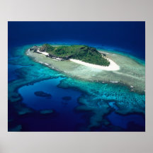 Eori Island, Mamanuca Islands, Fiji - aerial Posters