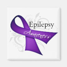 Epilepsy Awareness Ribbon Refrigerator Magnets