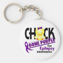 Epilepsy Chick Gone Purple 2 Keychains