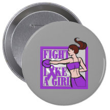 Epilepsy Fight Like A Girl Boxer Pinback Button