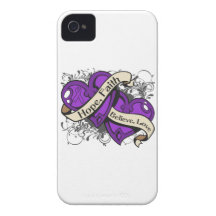 Epilepsy Hope Faith Dual Hearts iPhone 4 Case-Mate Cases