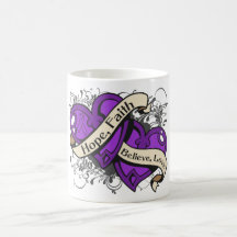 Epilepsy Hope Faith Dual Hearts Coffee Mug