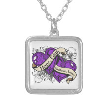 Epilepsy Hope Faith Dual Hearts Custom Necklace