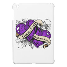 Epilepsy Hope Faith Dual Hearts iPad Mini Cover
