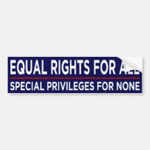 Equal Rights For All Bumper Stickers