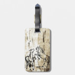 Equine Art Rearing Horses Bag Tag