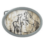 Equine Art Rearing Horses Belt Buckles