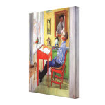 Esbjorn Doing His Homework by Carl Larsson Stretched Canvas Print