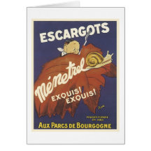 Escargot Mementrel Vintage Ad Greeting Card