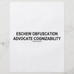Eschew Obfuscation Advocate Cognizability Oxymoron Full Color Flyer