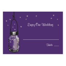 Escort Seating Card Fireflies & Mason Jar Business Card Templates