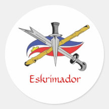 escrima-logo-transparent, Eskrimador Round Sticker