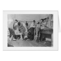 Eskimo Carpenters in Alaska 1904 Greeting Cards