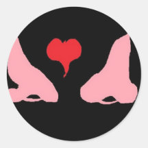 Eskimo Kiss Round Stickers