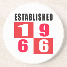 Established 1966 Birthday Designs Coaster