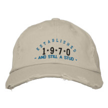 Established 1970 Stud Embroidery Hat Baseball Cap