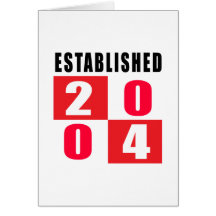 Established 2004 Birthday Designs Greeting Card
