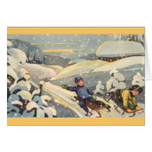Estonian Children on Sleds Cards