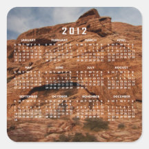 Etched by Time; 2012 Calendar Square Sticker