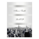 Etched NYC Skyline 2 Black White RSVP 1 invitations