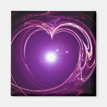 Eternal Love 'Fractal Heart' Digital Art Design Refrigerator Magnets